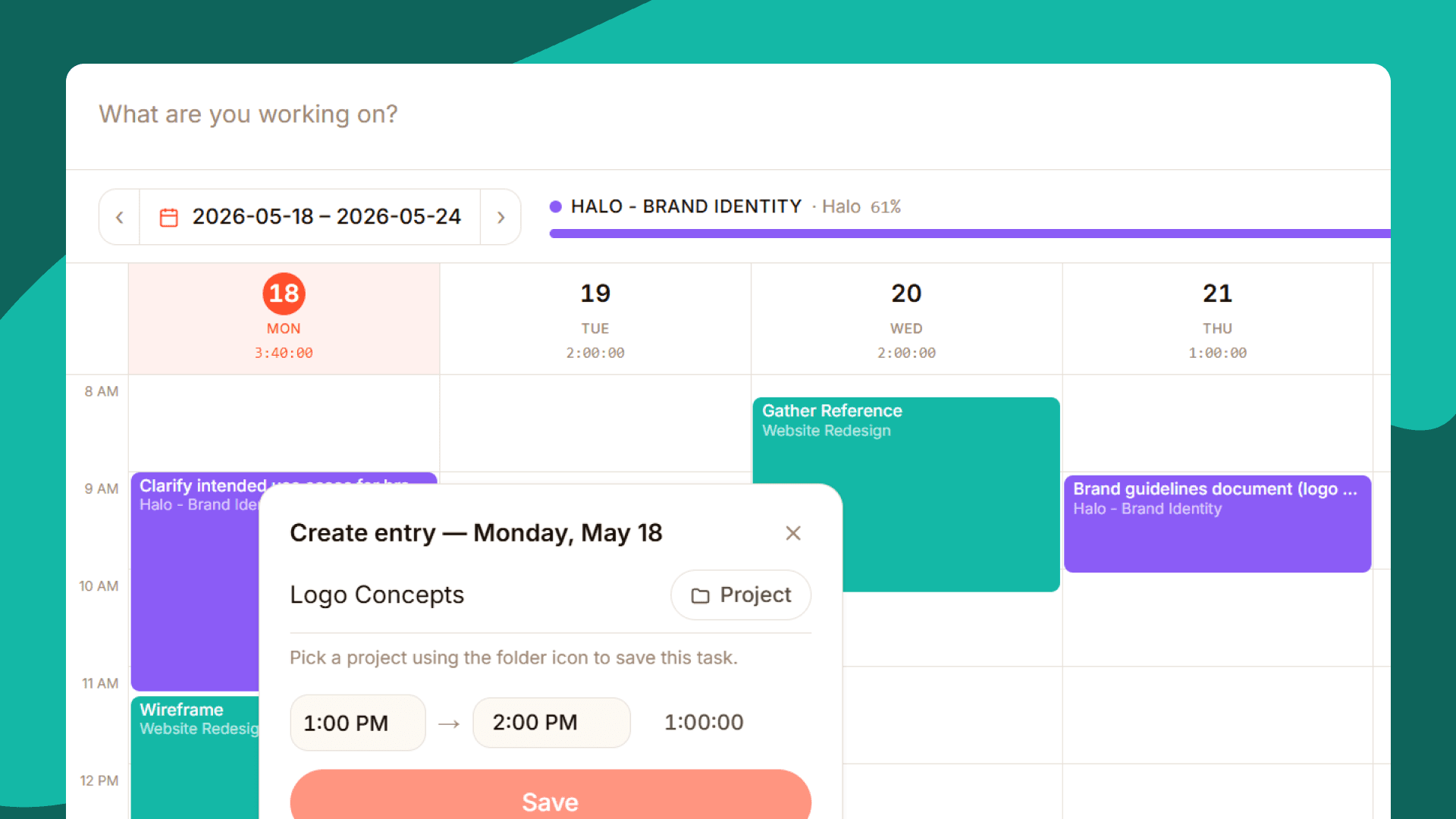 Time tracking showcase